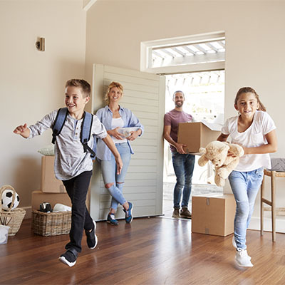 family moving into new home