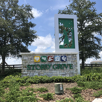 Story Grove neighborhood sign